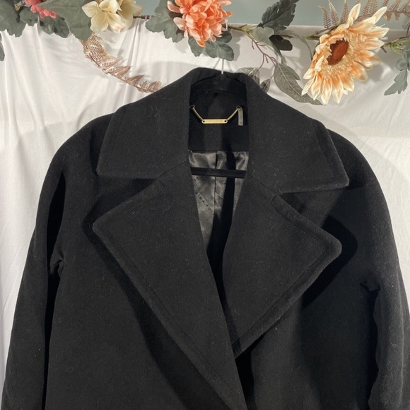 NEW Trina Turk [ 14‎ ] Wool Blend Double Breasted Pea Coat in BLACK - Picture 7 of 16